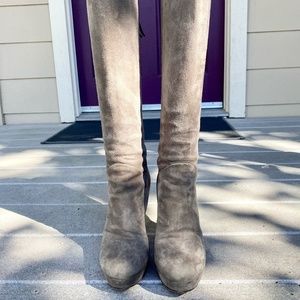 Gucci Gray Suede Platform Boots